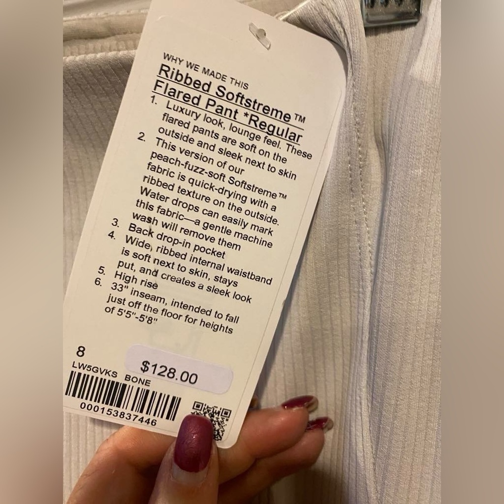 NWT Lululemon ribbed softstreme flared pants Size 8 - Picture 4 of 5